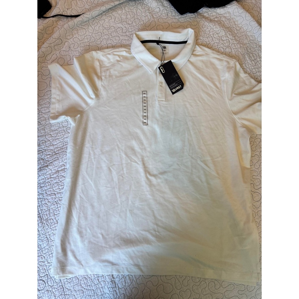 VRST Club Short Sleeve Polo Mens XXL Cream Four-Way Stretch Pique Athletic Shirt